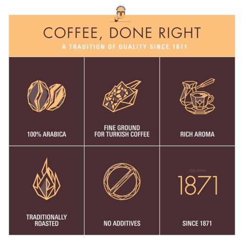 Turkish Coffee Medium Roast 17.6 oz Pack of 2 - Authentic Arabica Ground Coffee