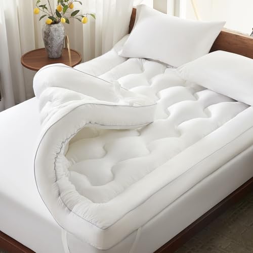 Queen Size 5 Inch Memory Foam Mattress Topper - Back Pain Relief, White - Variation of THIS listing