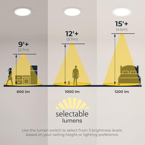 HALO 6 Inch Canless LED Recessed Lighting Kit 5 CCT, Dimmable, 4-Pack