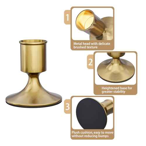 Gold Taper Candle Holders Set of 2, Gold Candlestick Holders,Vintage Metal Candle Stick for Dinner Room Table Centerpiece or Mantel Wedding Christmas Birthday Party Party