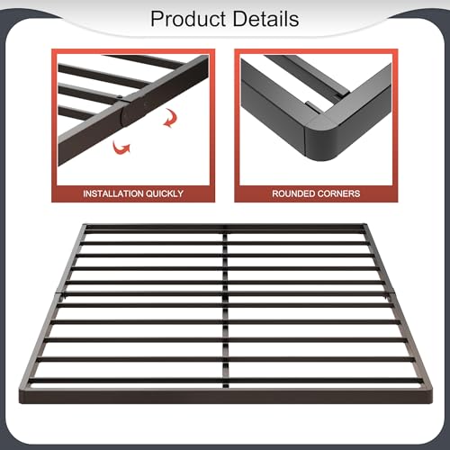 Yicensen Queen Box Spring 1.6 Inch Low Profile Bunkie Board - Sturdy Support