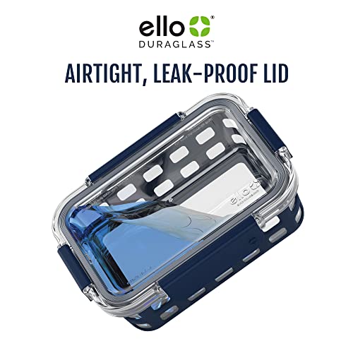 Ello Duraglass 3.4 Cup Glass Meal Prep Containers 3-Pack, Mixed Berry