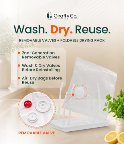 Handheld Vacuum Sealer Set with Reusable Bags - Compact Food Saver Kit
