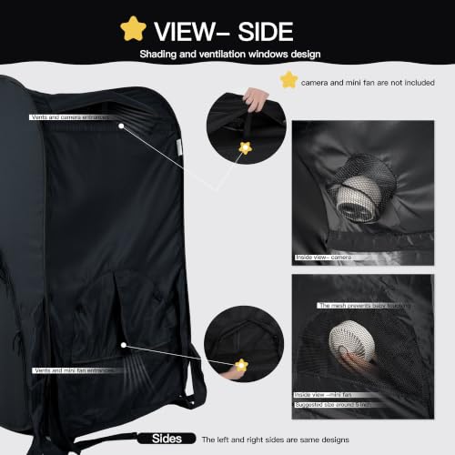 Porayhut Baby Privacy Bed Tent - Dark Pop Up Crib Cover for Toddler Sleep