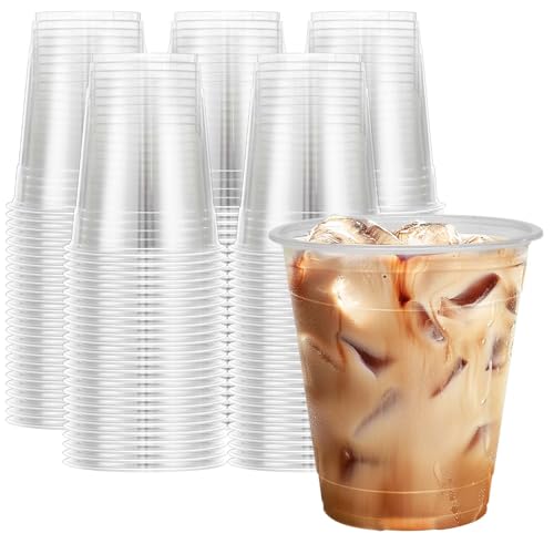 12oz Clear Plastic Cups Disposable 300 Count - Perfect for Cold Beverages - Variation: Clear / 12oz-300