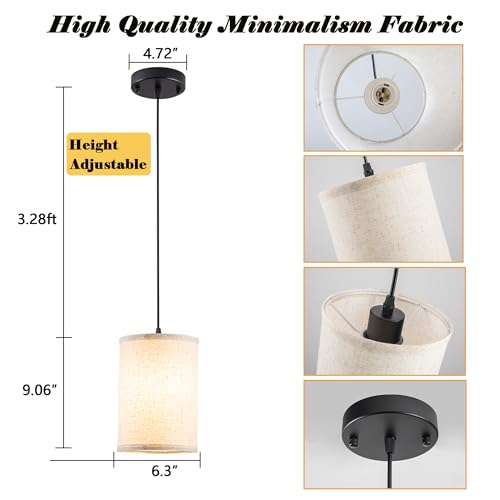 Civaza Battery Operated Pendant Lights 3-Pack with Remote, Rechargeable LED Hanging Lamps for Kitchen & Living Room