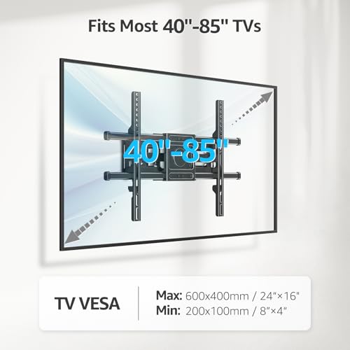 Full Motion TV Wall Mount 40-85 inch, Tilting Swiveling Articulating Bracket