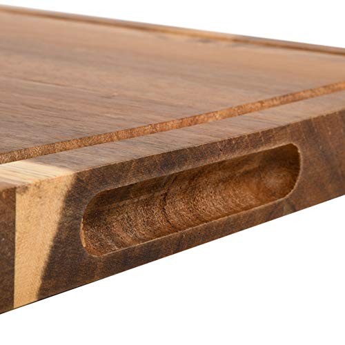 Kenosha Extra Large Acacia Wood Cutting Board 24x16 Inch Juice Groove Heavy Duty