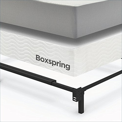 Black Adjustable Bed Frame for Twin, Full, Queen - No Slats, 7 Inch Support