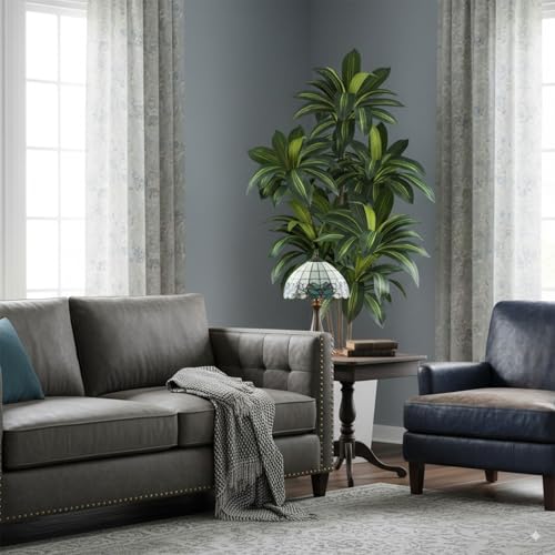6FT Artificial Dracaena Tree with White Planter - Indoor & Outdoor Faux Tree