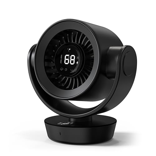 Incihic Black Pro Desk Fan with Remote, 100-Speed Oscillating Air Circulator