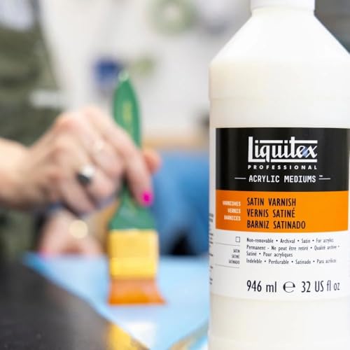 Liquitex Satin Varnish 32oz - Archival, Non-Yellowing Acrylic Finish