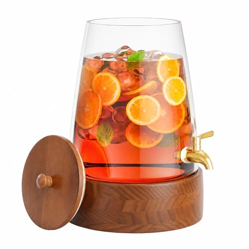 2 Gallon Glass Beverage Dispenser with Stainless Steel Spigot & Stand