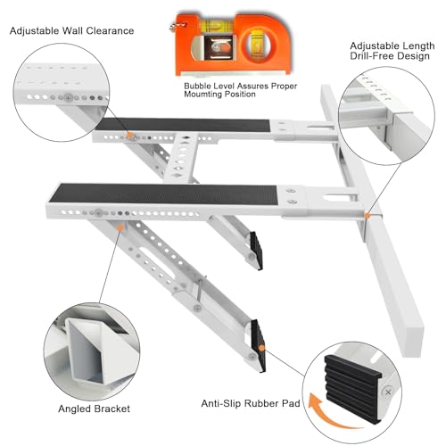Heavy-Duty Universal Window AC Support Bracket for Up to 200lbs, No Drilling