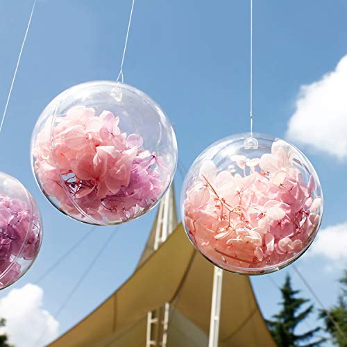 Kingrol 20 Pack 4 Inch Clear Plastic Fillable Christmas Ornament Balls