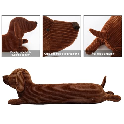 Enhopty 19.6¡± Giant Dachshund Dog Plush Pillow Puppy Wolf Stuffed Animal Plushie Hugging Long Body Throw Sleeping Pillow for Kids Christmas (19.6inch, Dachshund)