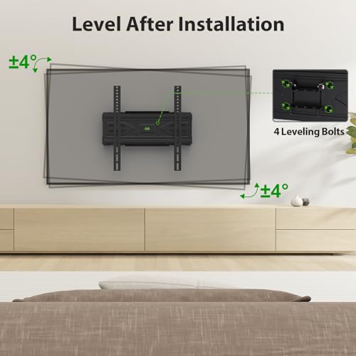 Full Motion TV Wall Mount for 32-70 Inch TVs up to 99 lbs - Swivel & Tilt, Dual Arms, VESA 400x400mm, Fits 12/16 Inch Wood Studs - Variation of 32-70 inch, 99 lb