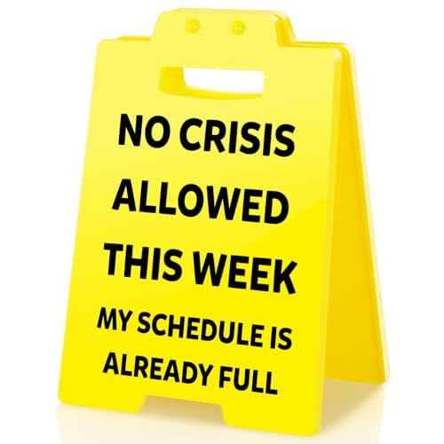 Funny Boss Gifts for Women Men - Fun Gag Office Cubicle Decor Desk Sign for White Elephant Christmas Coworker Teammate Employee Hr Manager Supervisor Leader, No Crisis Allowed This Week