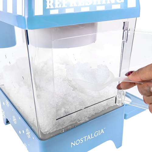 Blue Nostalgia Snow Cone Machine - 8 Oz Countertop Slushie Maker for 20 Treats