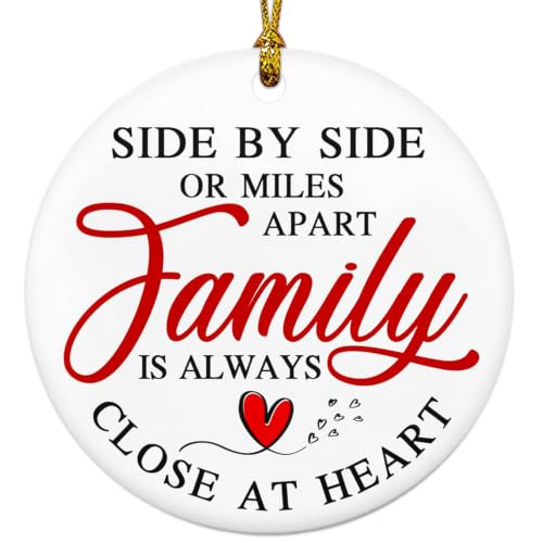 Family Christmas Ornaments 2026 Personalized Holiday Decor - Heart Design