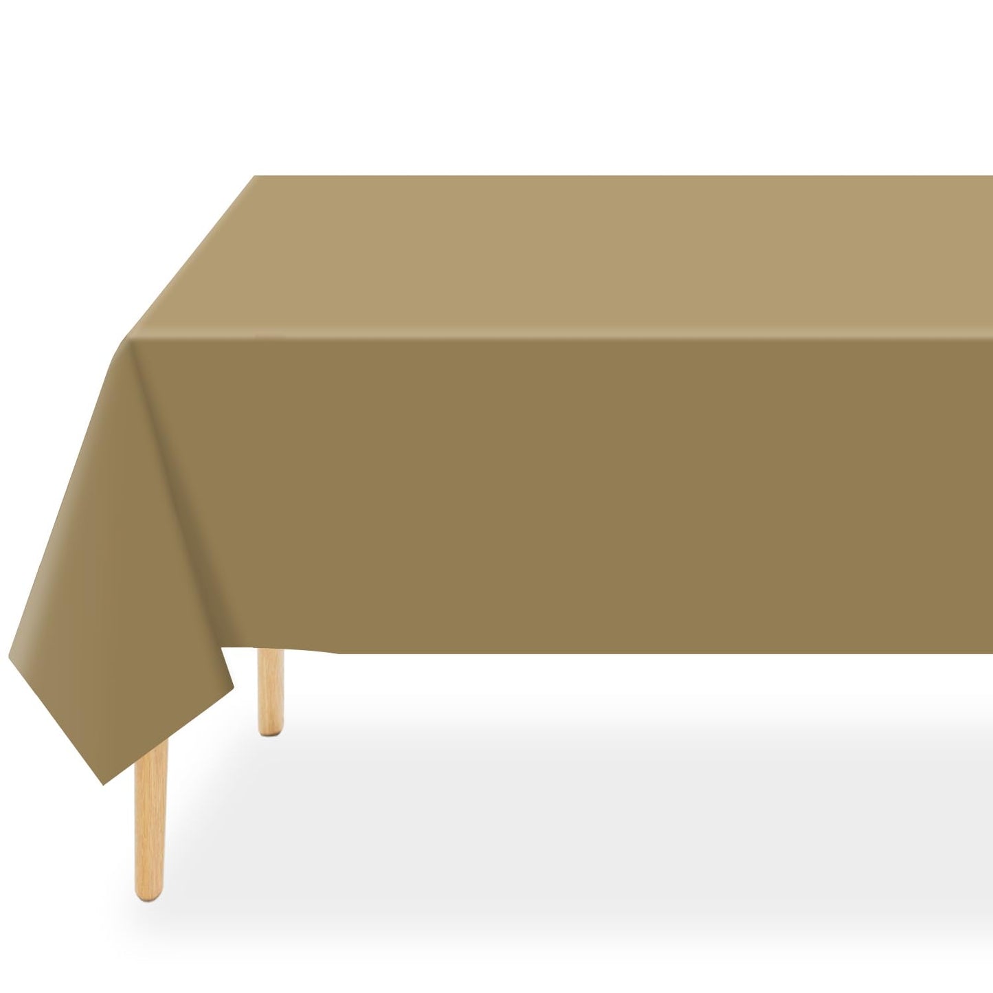 QIKSION Gold Plastic Table Cloth Disposable 6 Pack, 54 x 108 Inch Tablecloths for Graduation, Thanksgiving, Christmas Decorations, Rectangle Table Cover