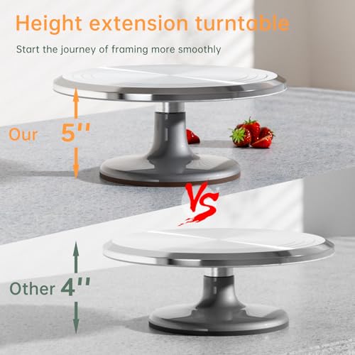 Round 25PC Cake Decorating Turntable Set with Aluminum Stand & Accessories