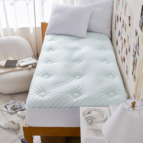 Hansleep White Twin XL Mattress Topper 1.5 Inch Memory Foam College Dorm