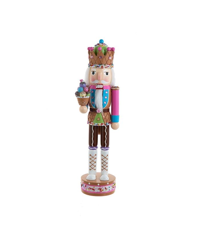 Candy Themed Nutcracker Figurine - 15 inch Wood Holiday Decor