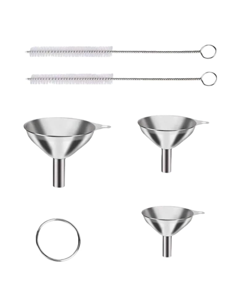 Skiennix Stainless Steel Funnel Set - 3-Piece Kitchen Funnels for Bottles & Cooking | Food Grade Metal