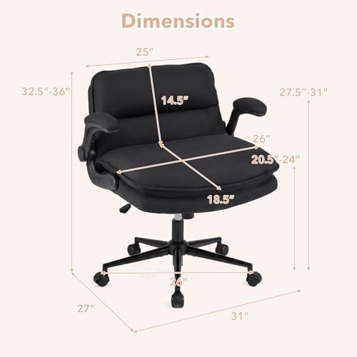 Giantex Criss Cross Chair with Flip-up Arms, Ergonomic Legged Office