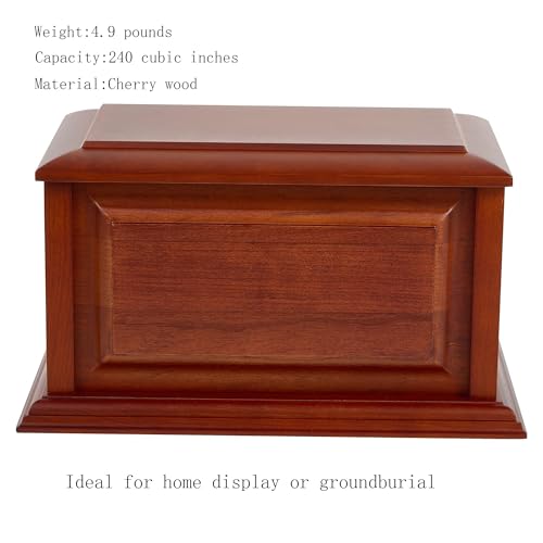Large Handcrafted Cherry Wood Cremation Urn for Human Ashes - WEVOIRD