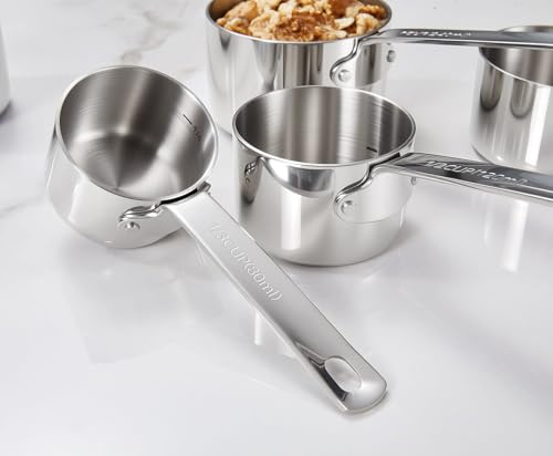KEAWELL Silver 5-Piece Measuring Cup Set - 18/10 Stainless Steel Kitchen Tools