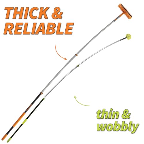 12 Ft Window Washing Kit with Extension Pole and Squeegee - Reach Up to 20 Feet