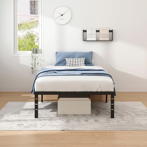 Twin Metal Bed Frame with Storage Space - 14 Inch - NEW JETO
