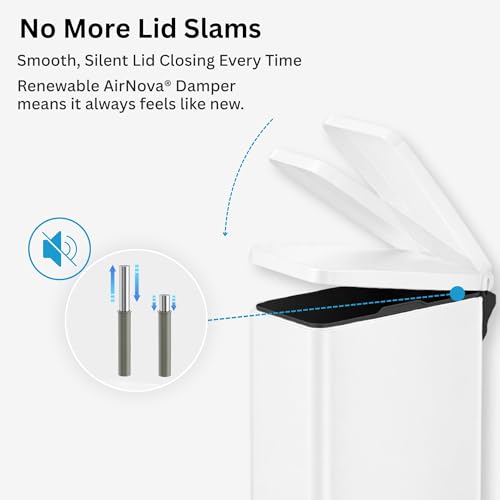 iTouchless 3 Gallon Step Trash Can with Lid & Deodorizer - Chalk White