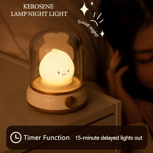 Ghost Campfire Chibi Flame Night Light, Retro Amber Lamp with Dimming Feature for Camping, Smoko Light, Gift, Party, Room Decor(Retro Flame Lamp)