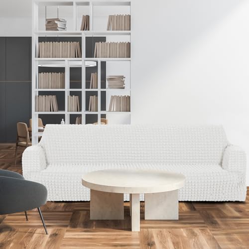 Fanfanwin 2 Pcs Chair Sofa Slipcover Set - White