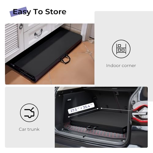 Black 6ft Folding Table - Heavy Duty Portable Utility Table with Handle
