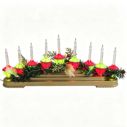 Multicolor Retro Bubble Light Centerpiece with 9 Glitter Bubble Lights - Christmas Decor