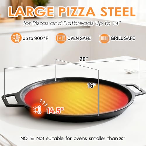 16-Inch Hybrid Steel Pizza Pan Laser-Etched Nonstick 3-Ply Oven & Stove