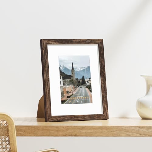 Brown 8x10 Picture Frame Set of 9 Wall & Tabletop Display