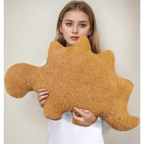 24 inch Large Stegosaurus Dino Nugget Pillow, Chicken Nugget Plush Dinosaur Theme Party Decoration Birthday Gift for Kids