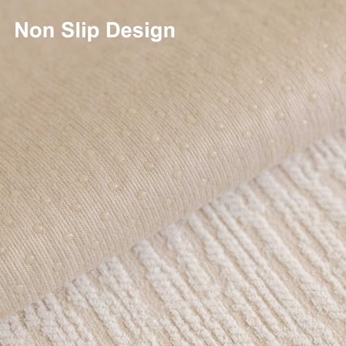 Aucrovee 1pc Waterproof Chenille Sofa Cover for 3 Cushion Sectional White 36x94 inches - Non-Slip, Washable Pet & Furniture Protector