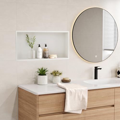Neodrain 24x12-Inch Stainless Steel Shower Niche - White, Easy Install