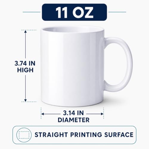 11oz White Sublimation Ceramic Coffee Mugs Pack of 36 with Individual Boxes - Heat Press DIY