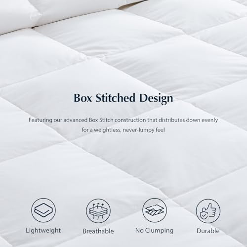 Pacific Coast White Twin Size Goose Feather Down Fiber Comforter Summer Duvet Insert, Ultra Soft & Breathable