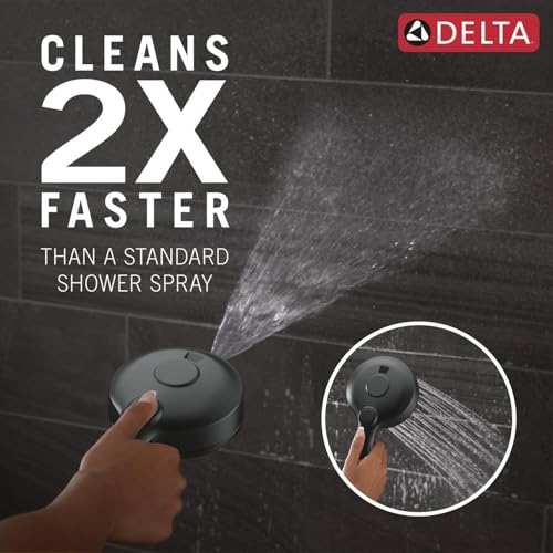 Delta HydroRain 2-in-1 Dual Shower Head Matte Black - High Pressure, Handheld & Fixed Spray