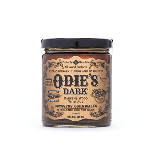 Odie's Dark Oil Wood Finish - Natural Darkening Stabilizer for Interior Furniture, Floors & More - 9 Ounce
