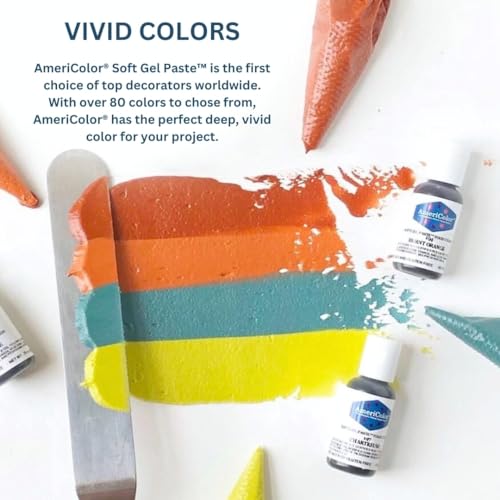 AmeriColor Food Coloring Kit 12 Pack 0.75oz Soft Gel Paste Colors for Baking