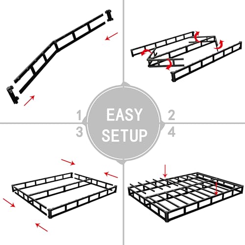 Vehowy 3 Inch Low Profile Full Size Metal Box Spring Bed Base - Heavy Duty Support